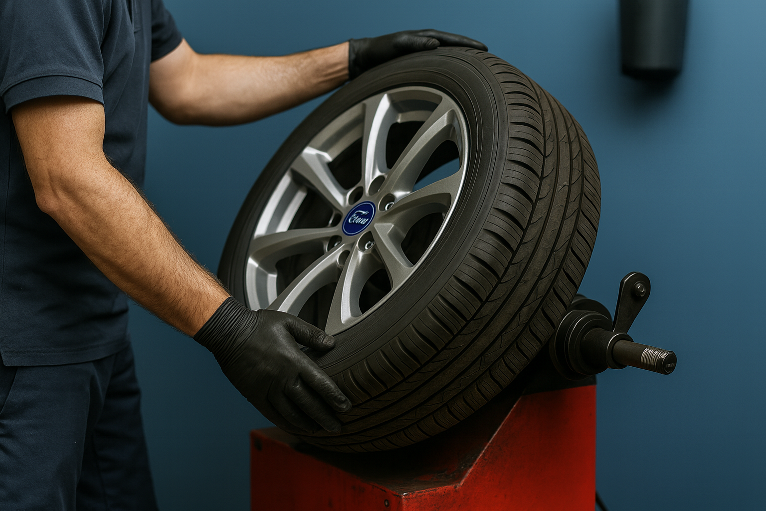 Räder wechseln und eine Achse wuchten